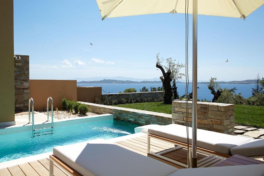 Excellent Halkidiki Villa Junior Pool Villa 2 1 Bedroom Stunning Sea Views Ouranoupoli photo 1
