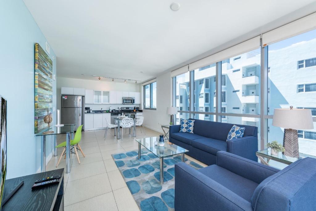 Апартаменты (Угловые апартаменты с 1 спальней — Вид на океан), Bluebird Suites Monte Carlo Miami Beach