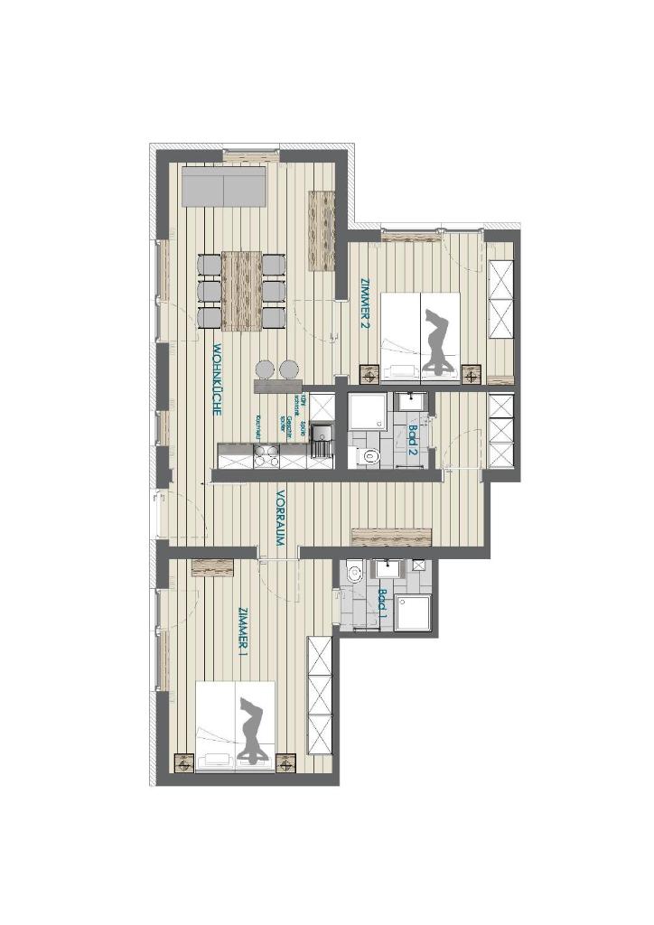 Апартаменты (Апартаменты - 1-й этаж), Frühstückspension Rofangarten