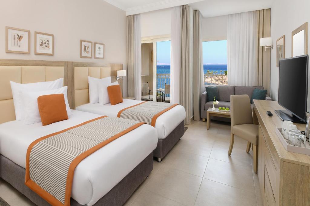 Двухместный (Улучшенный номер с 2 отдельными кроватями, вид на море), Grand Plaza Hotel Hurghada