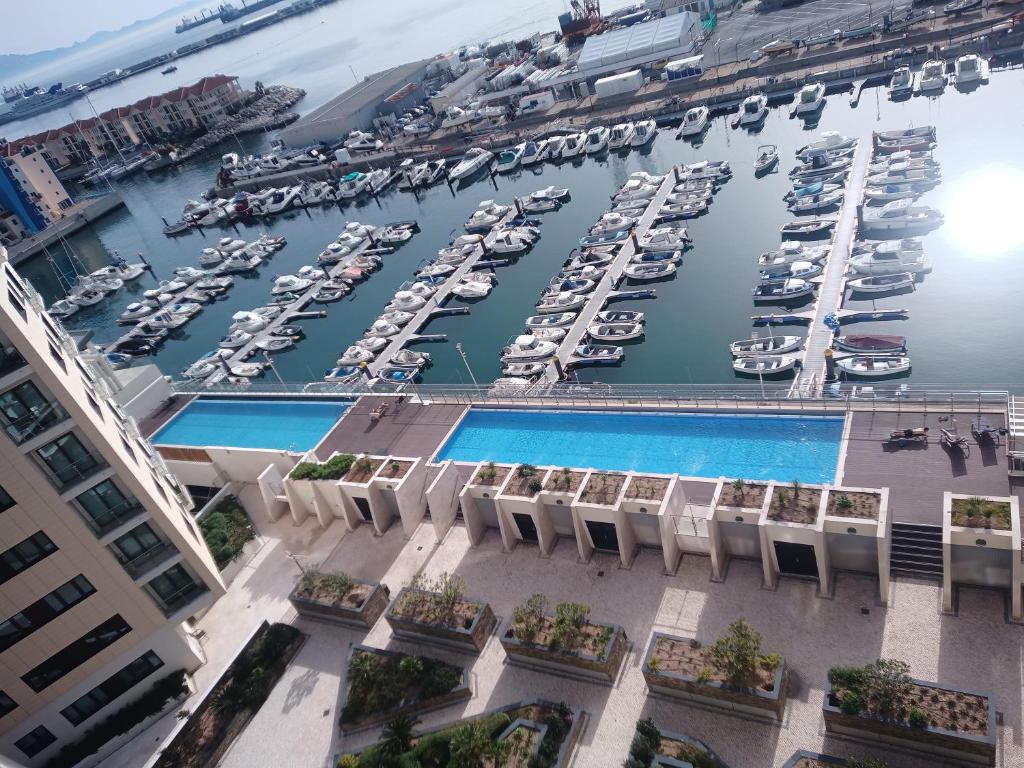 NEW - Kings Wharf Quay29 - Large Studio Apartment with 3 Pools - Gym - Rock Views - Holiday and Short Let Apartments in Gibraltar photo 1