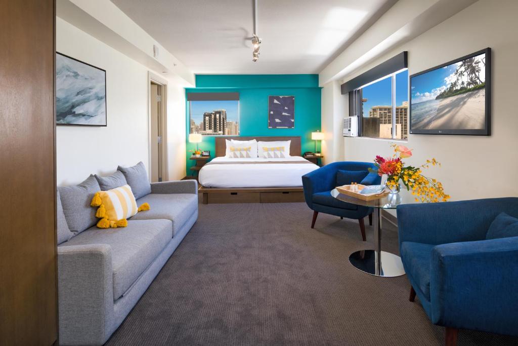 Четырехместный (Полулюкс с видом на горы), VIVE Hotel Waikiki