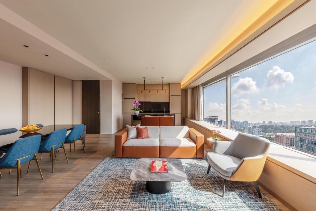 Апартаменты (Апартаменты с 2 спальнями - Пентхаус (двухуровневый)), Pan Pacific Serviced Suites Orchard, Singapore