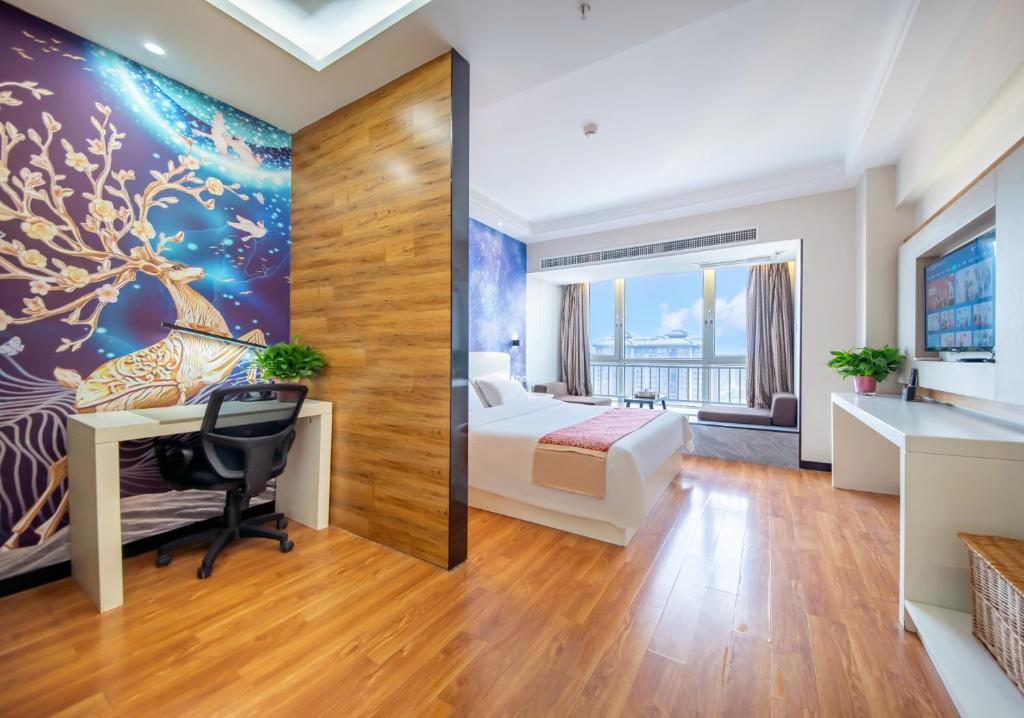 Двухместный (Двухместный номер Делюкс с 1 кроватью и душем), Xi'an Holiday Apartment