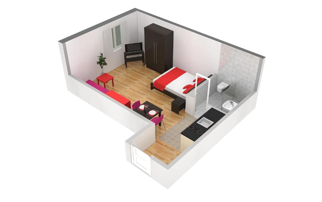 Студио (Номер-студио A), HITrental Stauffacher Apartments