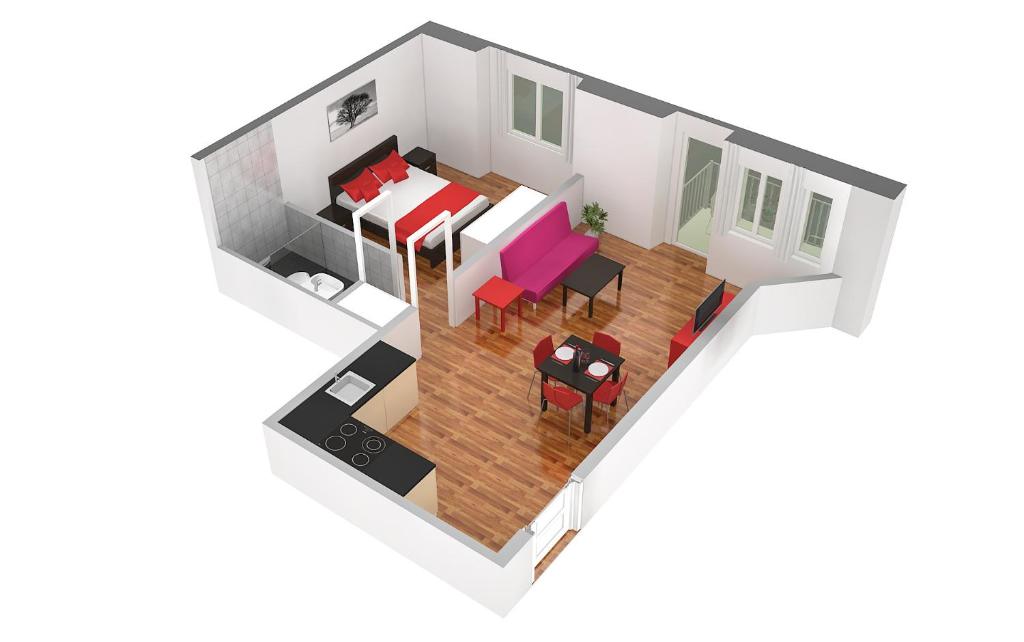 Апартаменты (Апартаменты «А» с 1 спальней и балконом), HITrental Oerlikon Apartments