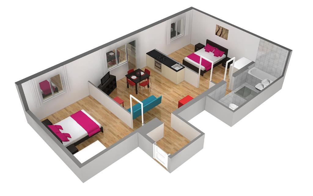 Апартаменты (Two Bedroom Apartment with balcony  A), HITrental Stauffacher Apartments