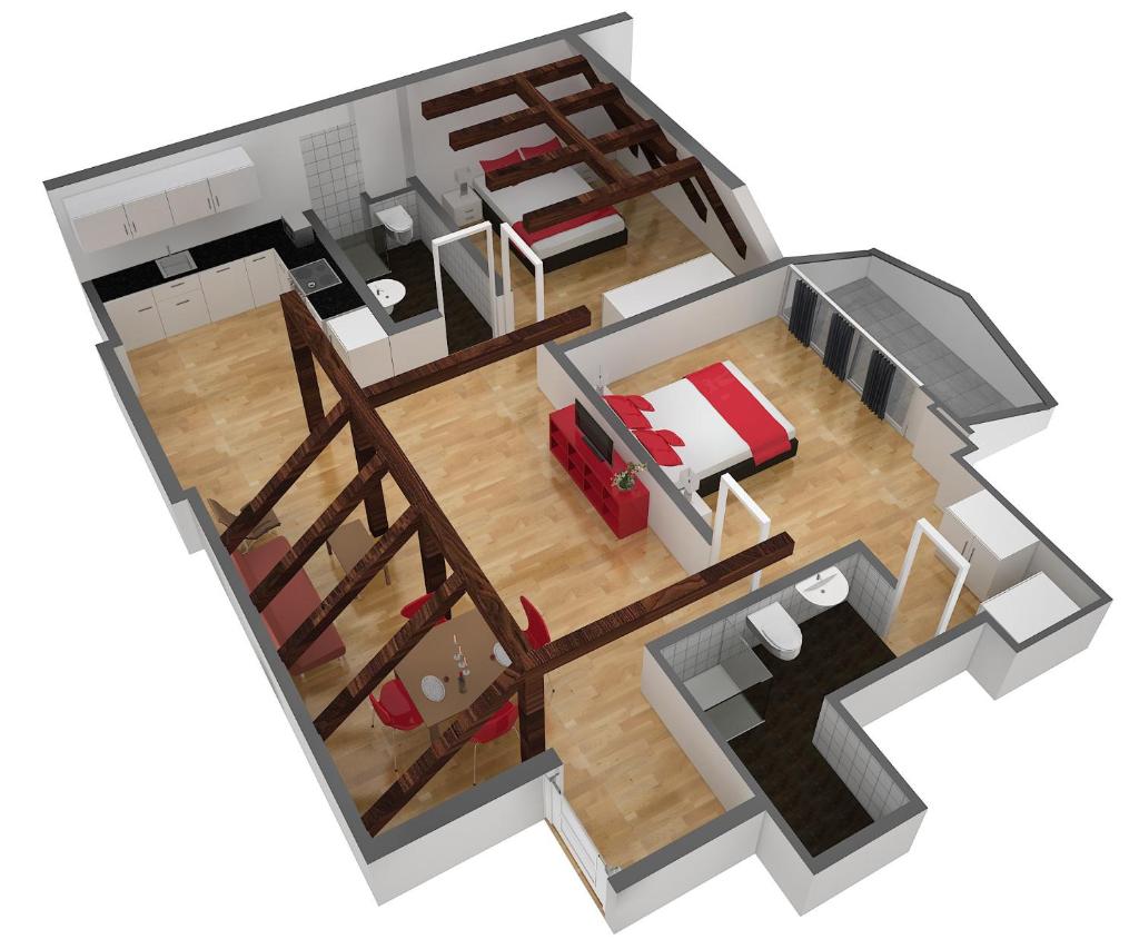 Апартаменты (Апартаменты «А» с 2 спальнями и балконом), HITrental Oerlikon Apartments