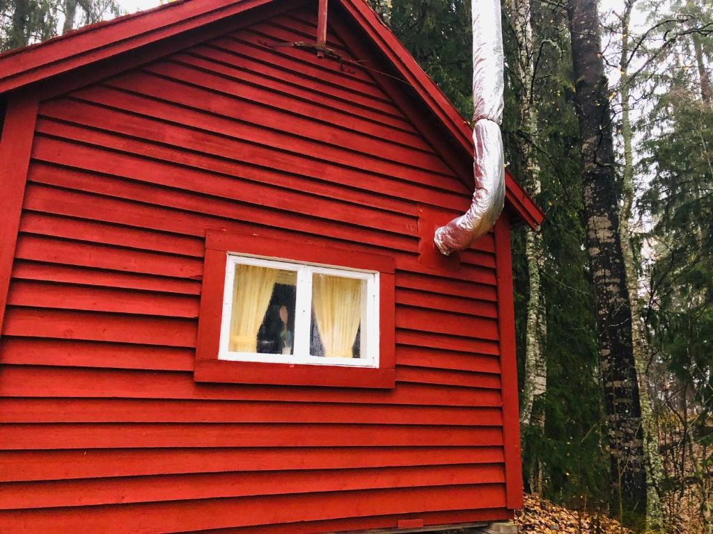 Tiny hut in the forest overlooking the river photo 3
