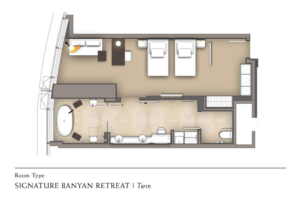 Двухместный (Двухместный номер Signature Banyan Retreat с 2 отдельными кроватями), Banyan Tree Kuala Lumpur