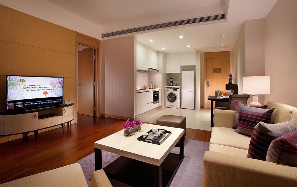 Апартаменты (Апартаменты Делюкс с 1 спальней и 2 завтраками), Ascott Midtown Suzhou