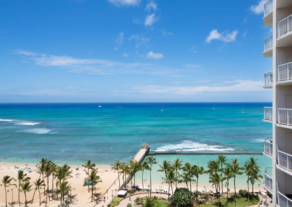Двухместный (Номер с 2 двуспальными кроватями и видом на океан), Park Shore Waikiki