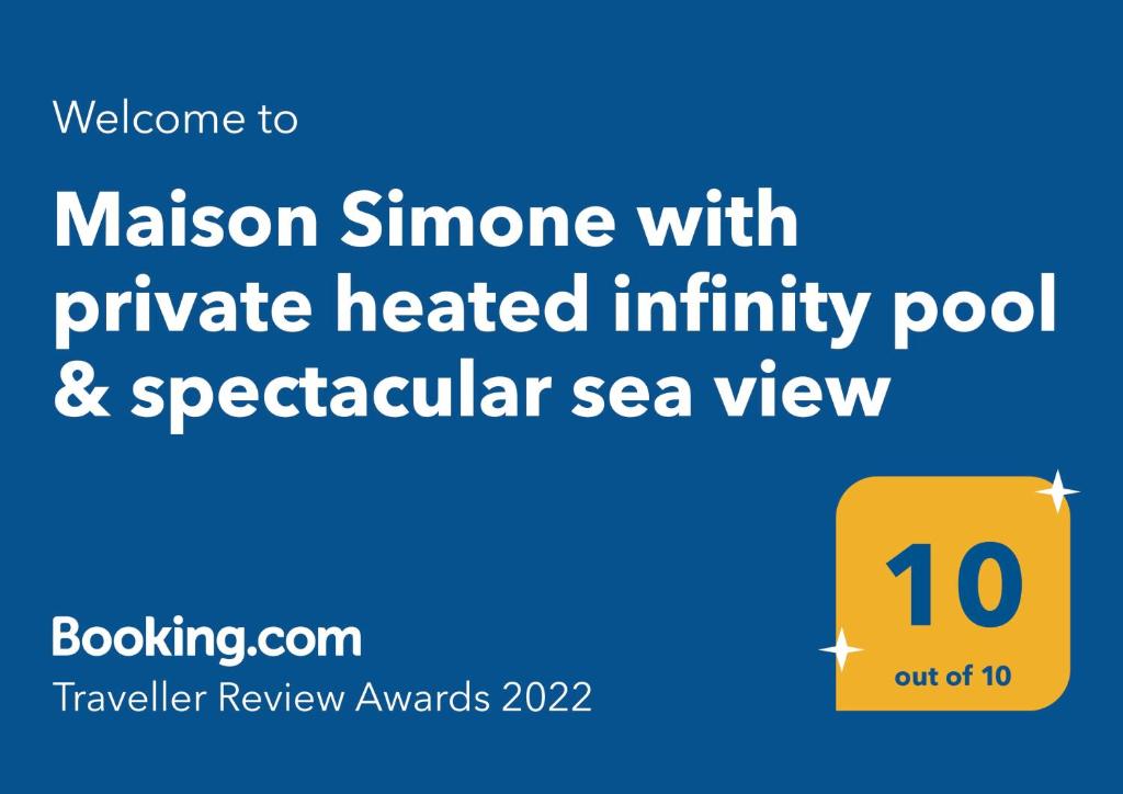 Maison Simone with private heated infinity pool & spectacular sea view photo 3