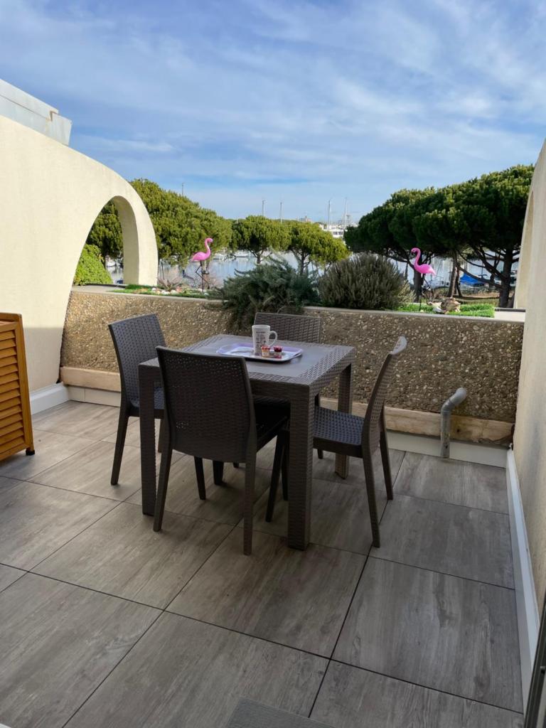 Studio vue port, belle terrasse, piscine photo 1