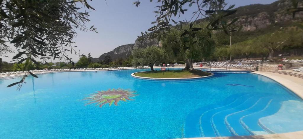 Garda lake and swimming pool