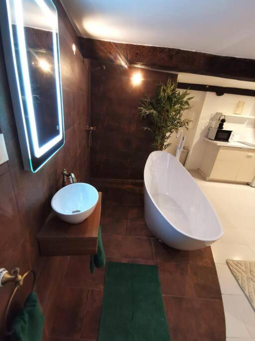 Studio équipé avec Lit rond / baignoire ilot / Table massage Aux Arcs photo 4