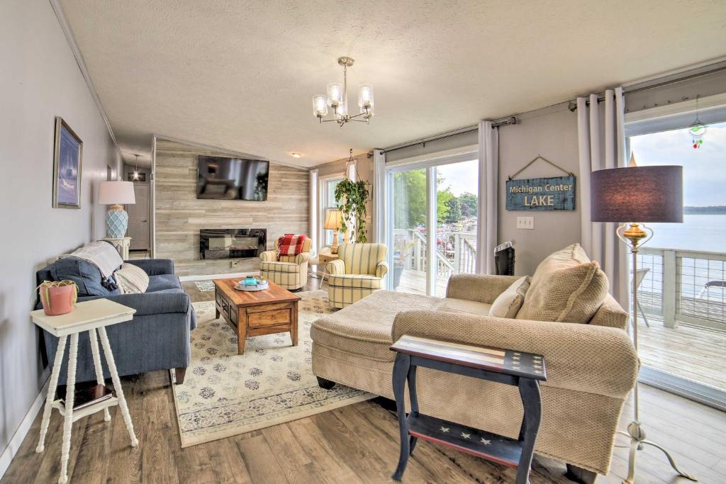 Waterfront Michigan Center Home with Boat Dock! photo 2