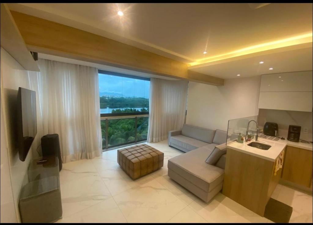 Apto de frente para a praia com vista pra lagoa