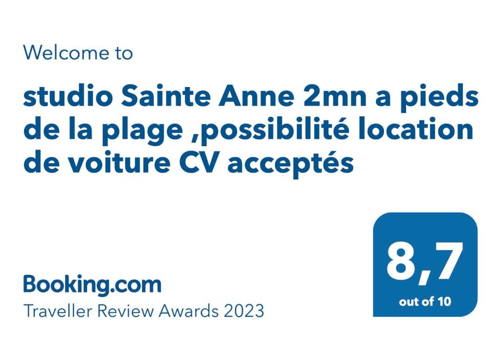 studio Sainte Anne 2mn a pieds de la plage ,possibilité location de voiture CV acceptés photo 1
