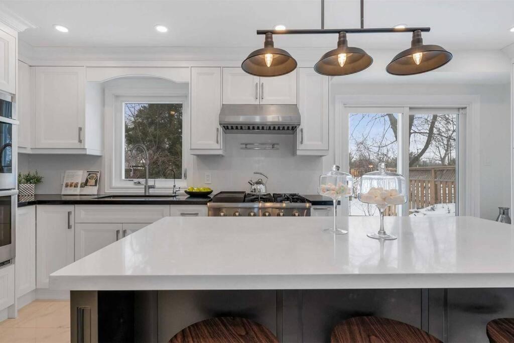 Modern main floor 3-bedroom apartment backing onto a park