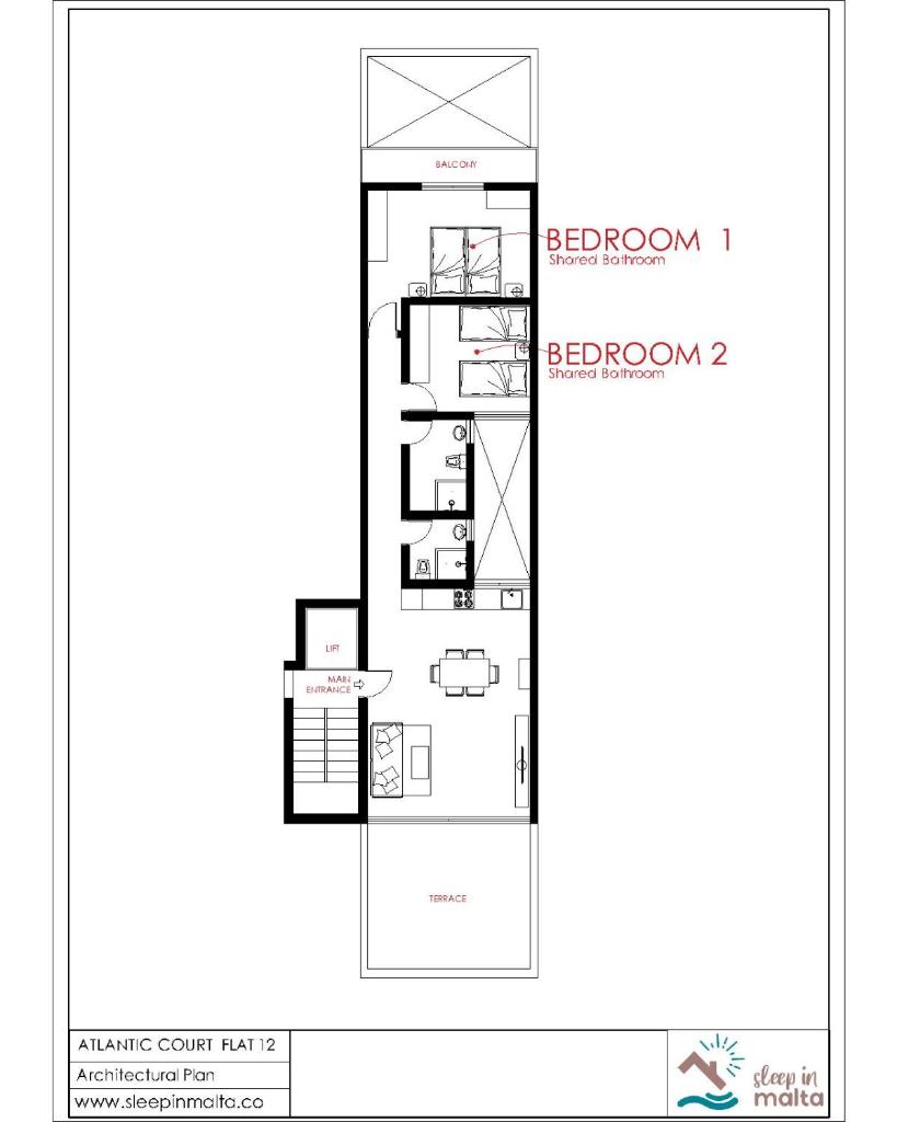 F12-2 Room 2 single beds privated bathroom in shared Flat photo 4