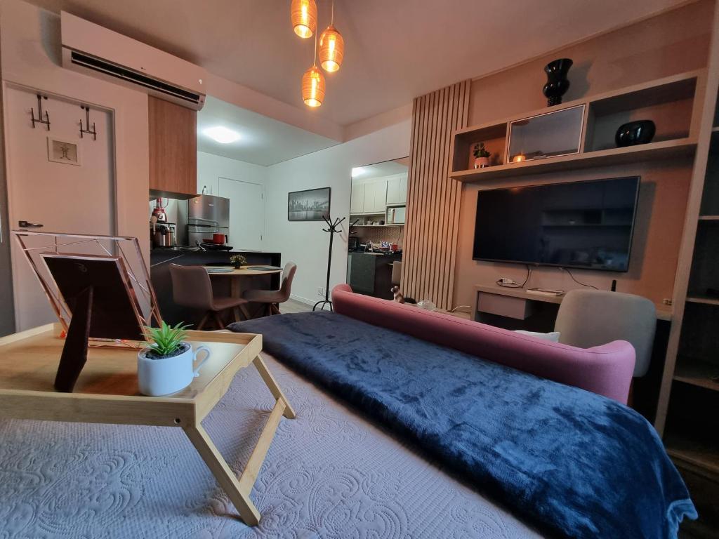 Flat luxo, mobiliado c/ ar, wi-fi, pisc. e academia photo 2
