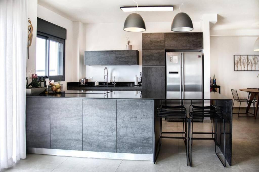 A large and well-designed apartment with a stunning view