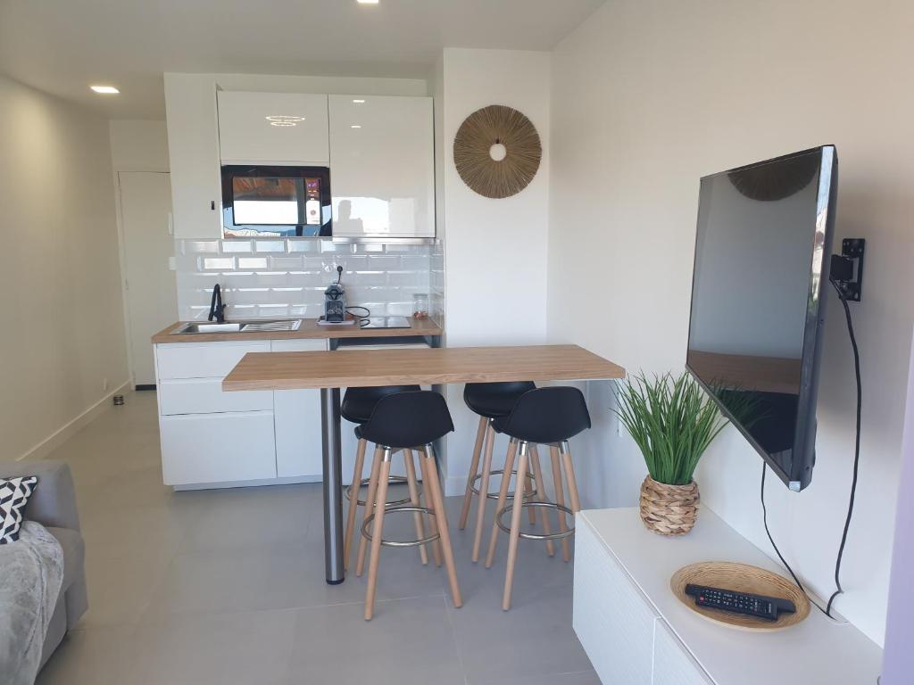 Studio Carnon bord de plage climatisé