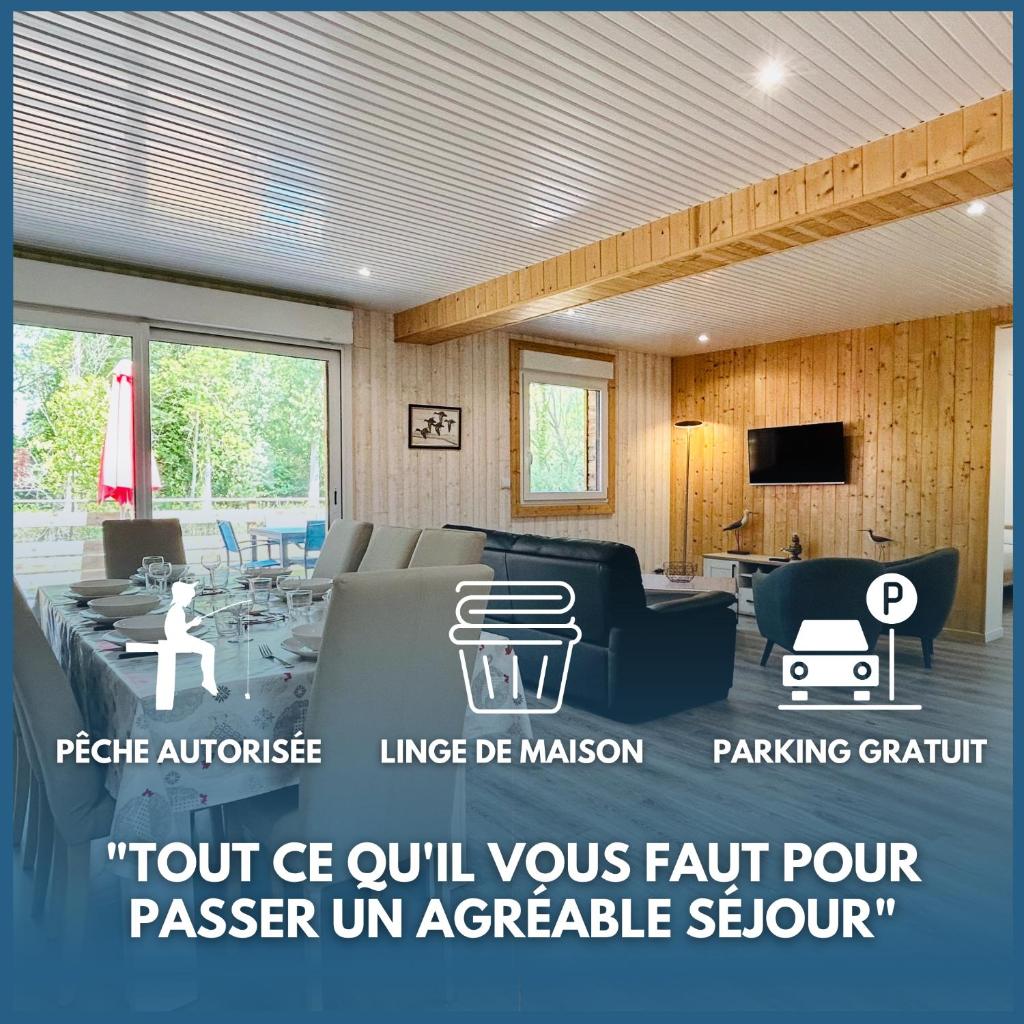 Chalet avec terrasse sur pilotis vue sur l'étang photo 1