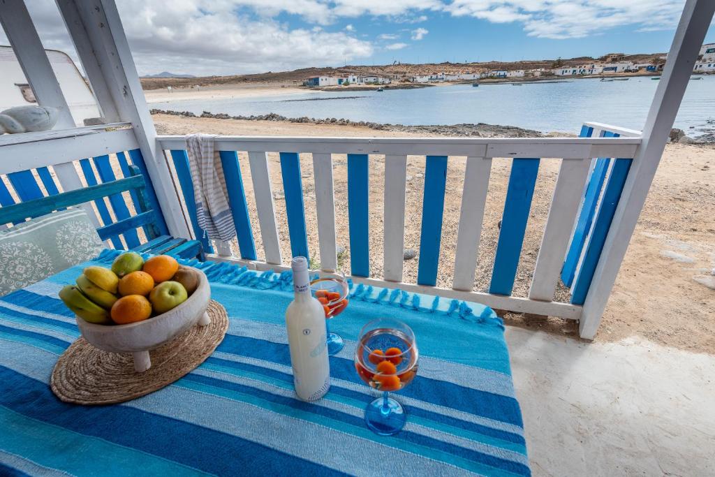 Cabin in front of idyllic majanicho beach