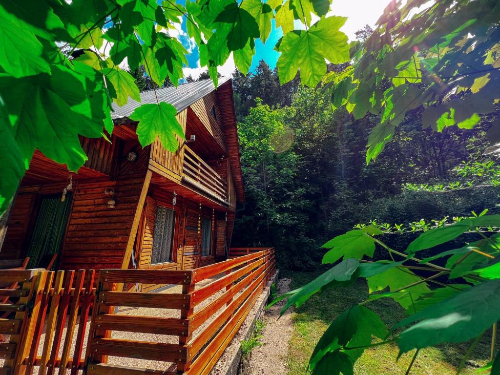 Hunting lodge under the rock and the river Kretinka photo 2