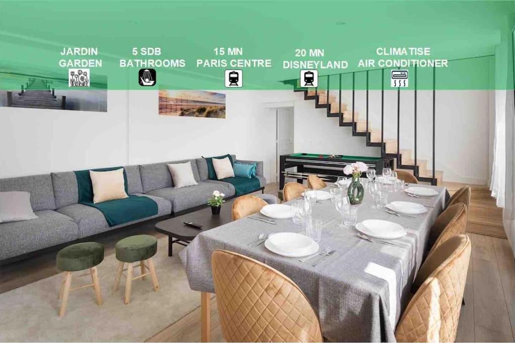 Maison moderne avec jardin12 pers proche Paris & Disney