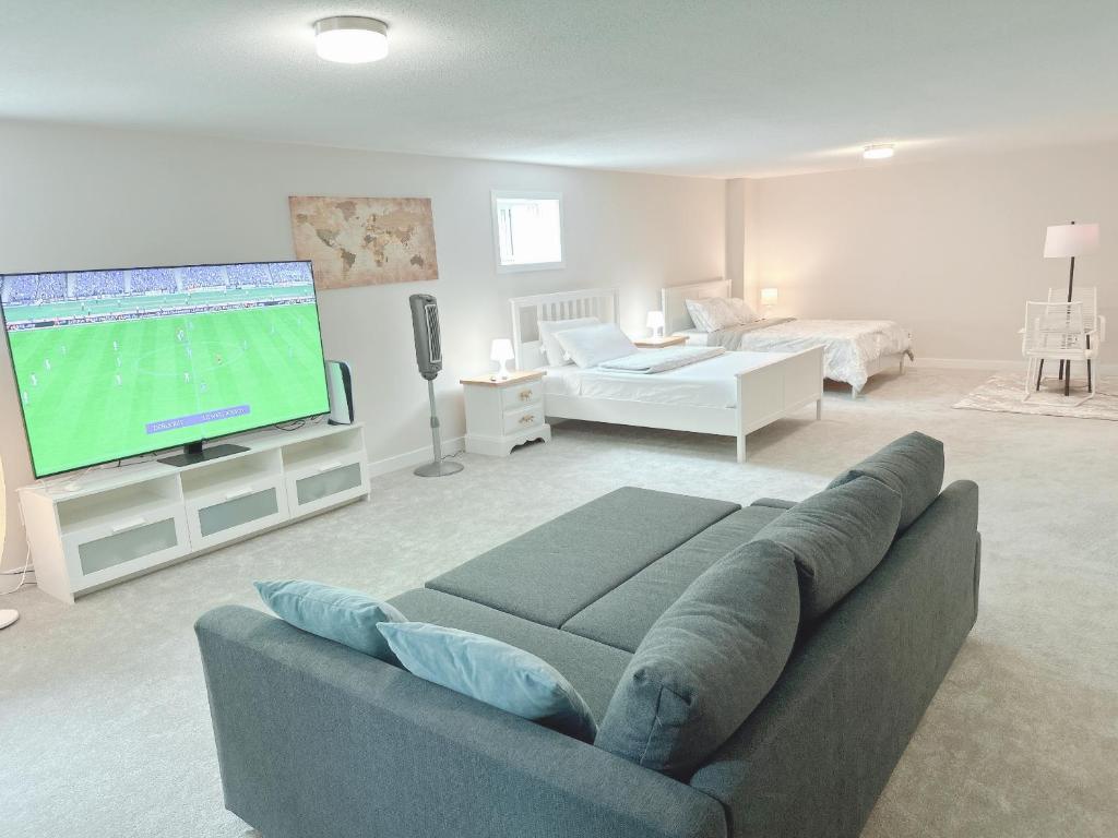 Beautiful entire basement with Netflix