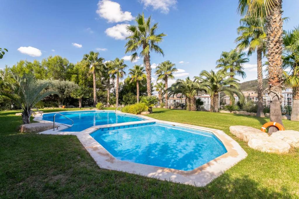 2 bedrooms appartement with sea view shared pool and enclosed garden at Mutxamel 6 km away from the beach