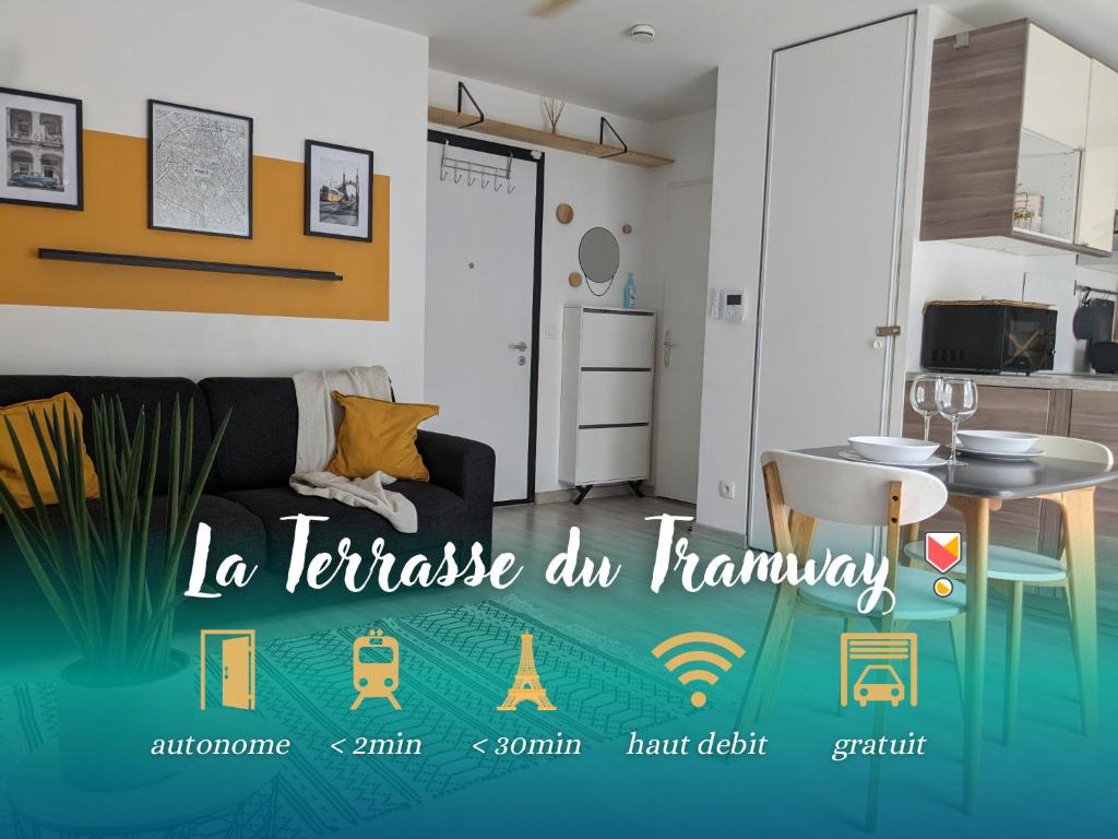 La Terrasse du tramway, Parking, 30min de Paris