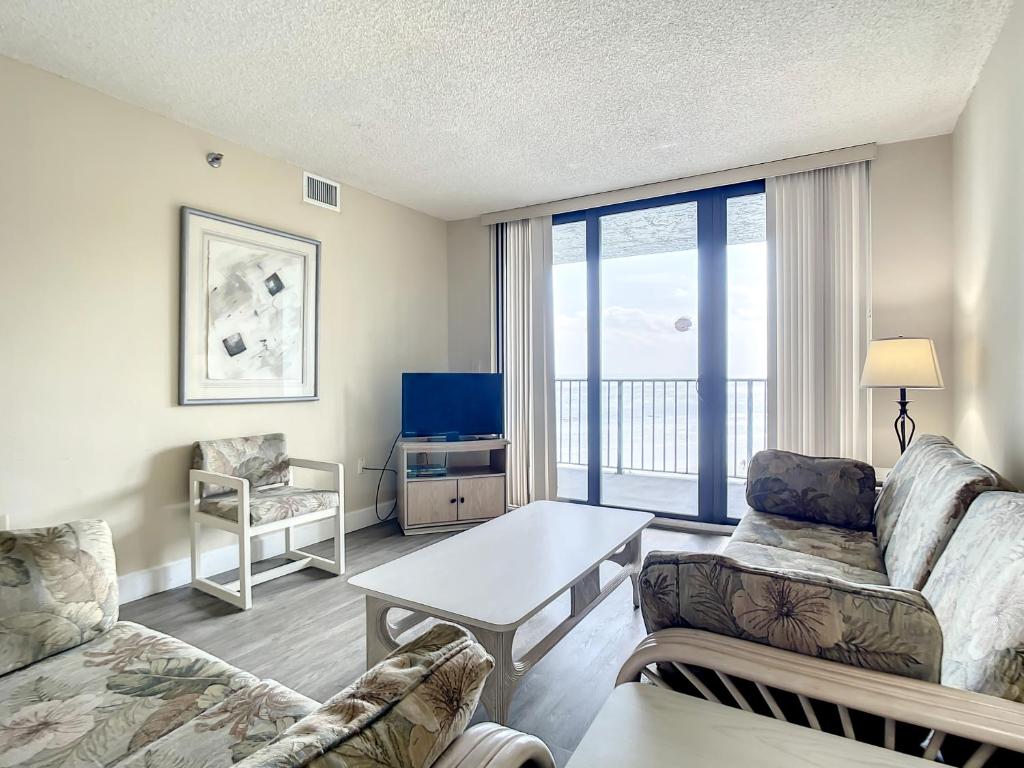 Ocean View with a beachfront pool at Ocean Trillium Condo ~ 602 image
