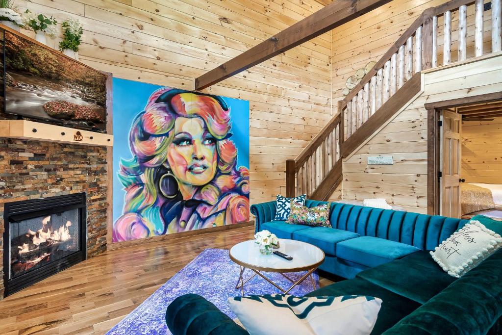 SmokiesBoutiqueCabins would love to host you at Dolly's Cute Cabin! 4 Suites - Hot Tub, Fire Pit, Game Room