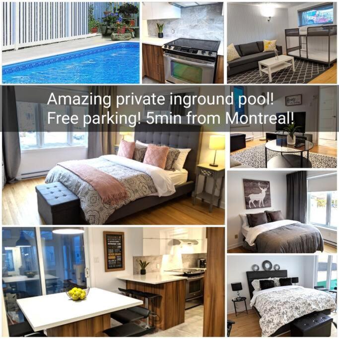 PRIVATE POOL AND BACKYARD * BBQ * 6 BEDS * 5 MIN. FROM MTL photo 4