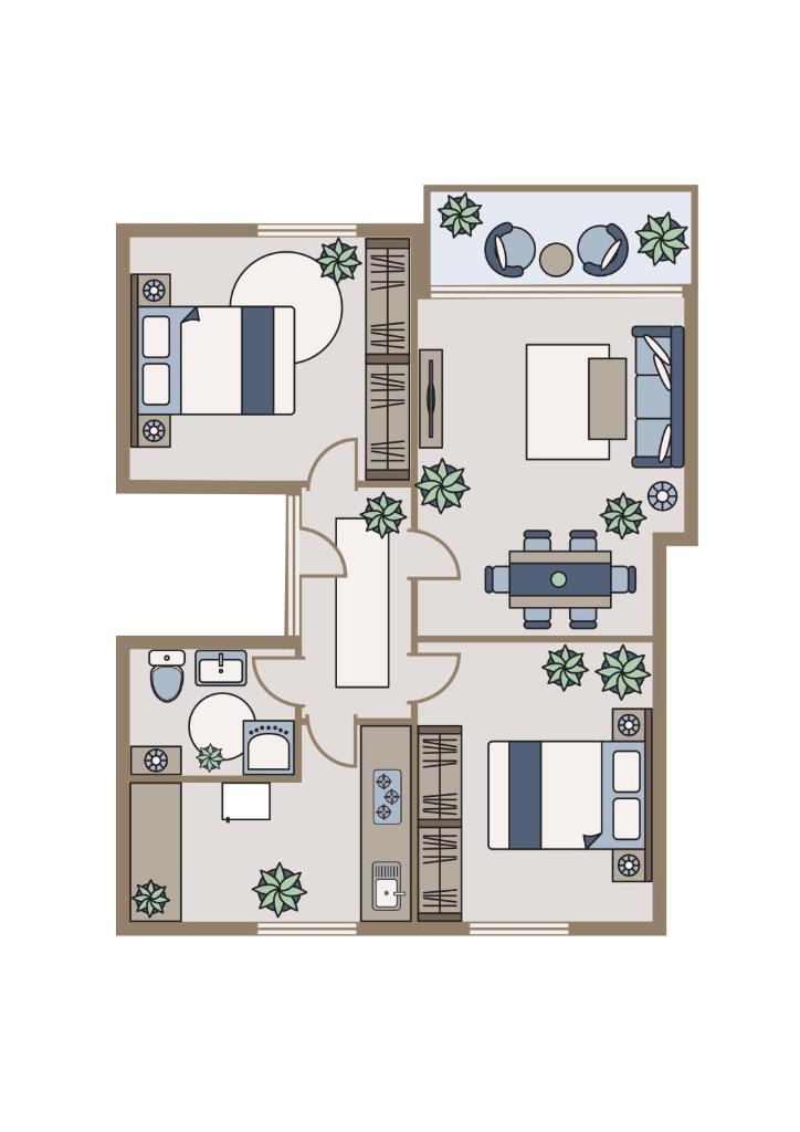 Family-Apartment mit Balkon, Küche, Parkplatz & Waschmaschine photo 2