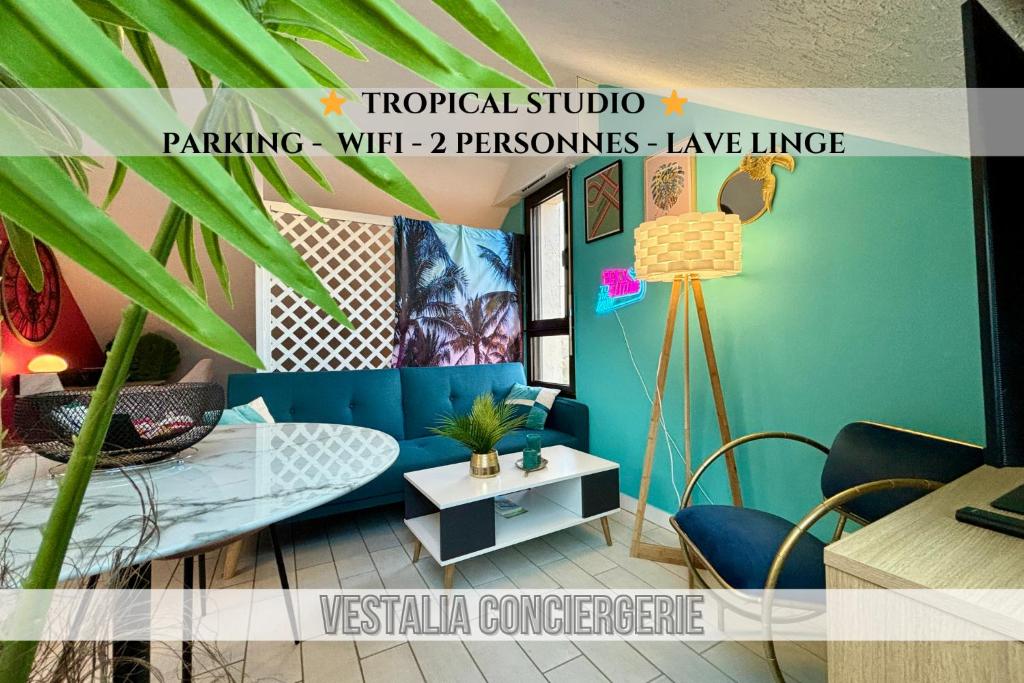 -Tropical Studio- Paisible Parking Wifi Lave-Linge