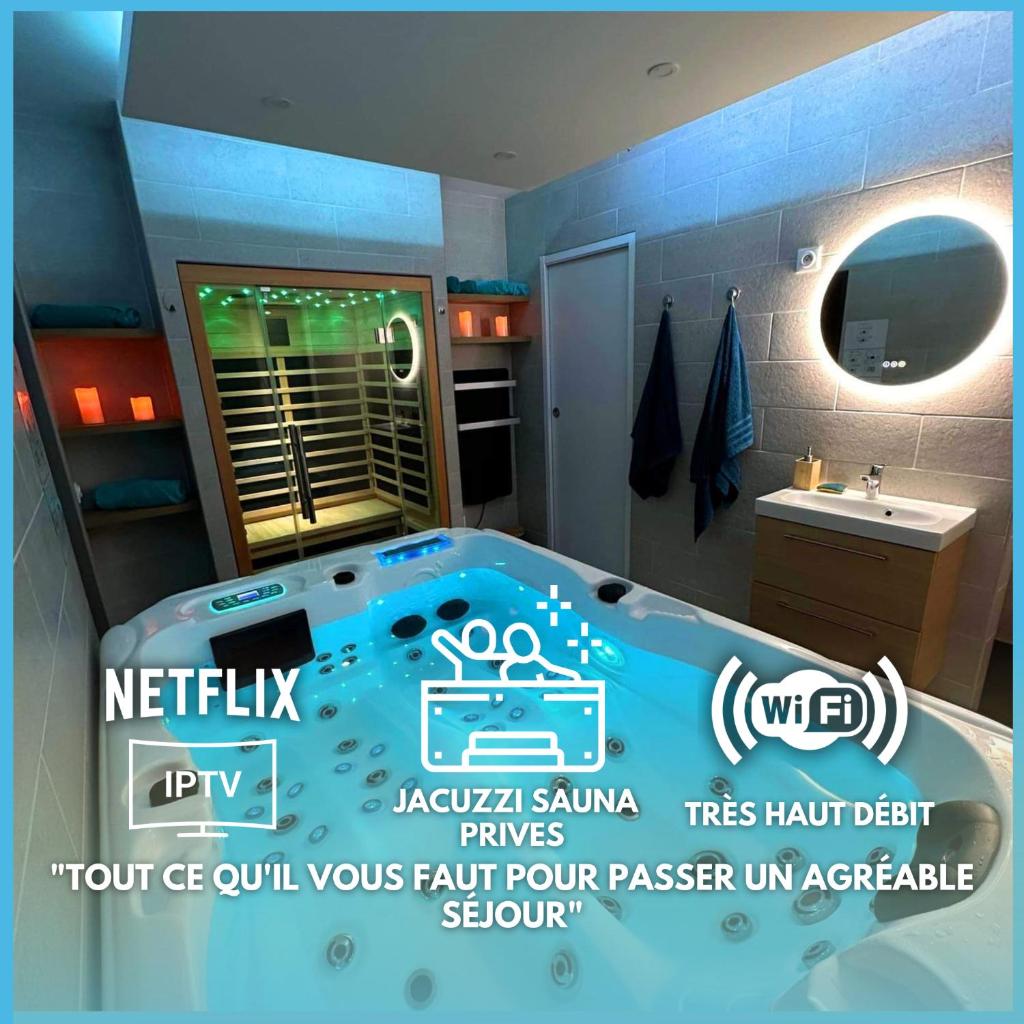 Jacuzzi & Sauna privé - F2 couple romantique