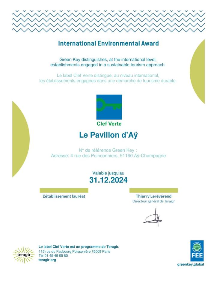 Pavillon d'Aÿ cottage Champagne - Label Green Key photo 1
