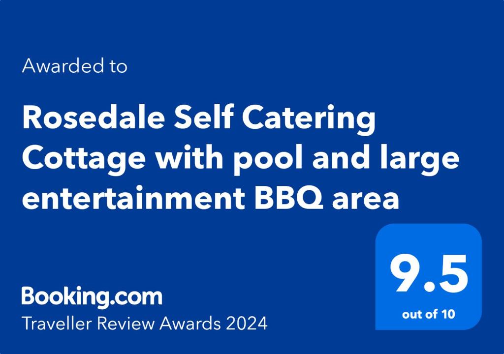 Rosedale Self Catering Cottage with pool and large entertainment BBQ area photo 1