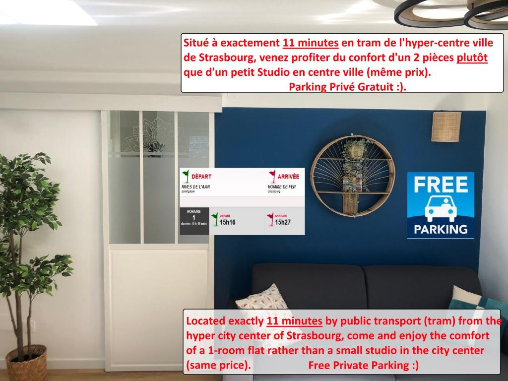 T2 - Tram direct Strasbourg Centre Ville en 11 min - PARKING GRATUIT photo 1
