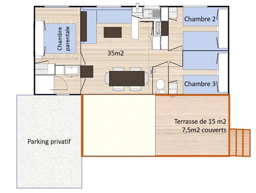 MOBILHOME PREMIUM 3CH 6PERS photo 1