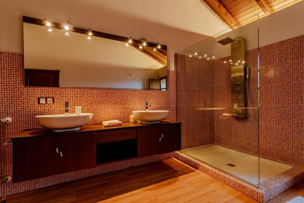 Habitación deluxe con chimenea y baño en casa de campo. Piscina y jardín. photo 4