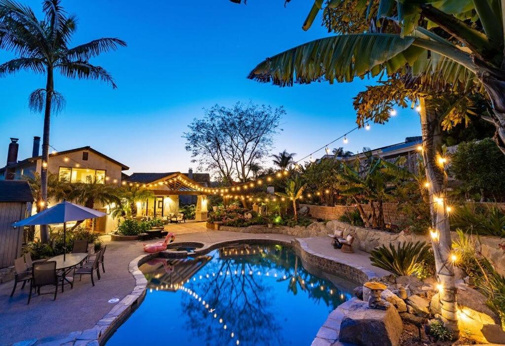 Resort style back yard heated pool and spa photo 2