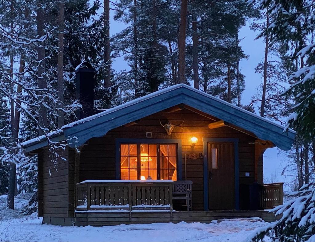 Timrad stuga i kanten av skogen med SPA möjlighet photo 1