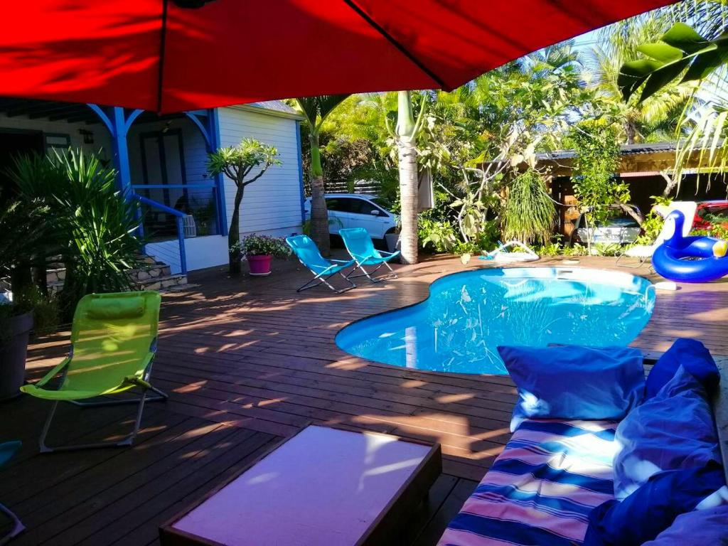 Villa d'une chambre avec piscine privee terrasse et wifi a La Riviere Saint Louis a 8 km de la plage photo 4