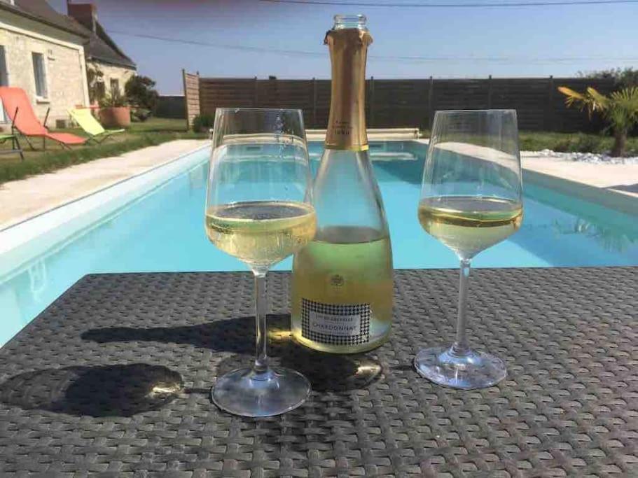 Longère avec piscine chauffée et cheminée photo 1